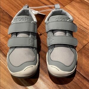 PLAE Kids Grey Double Strap Sneakers
